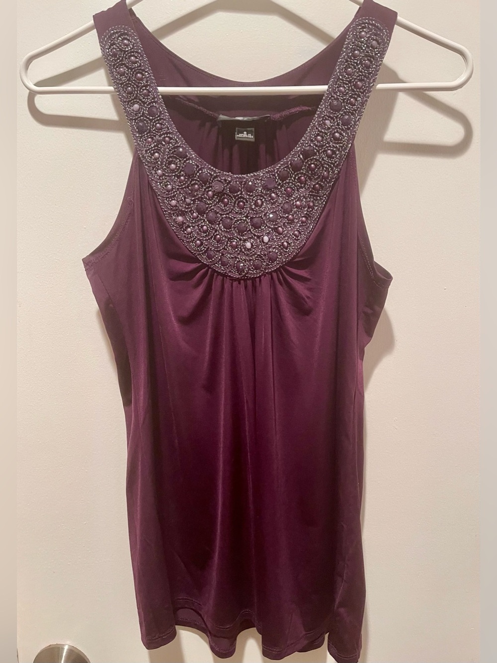 iZByer Philippines Embellished Plum Sleeveless Tank Top S